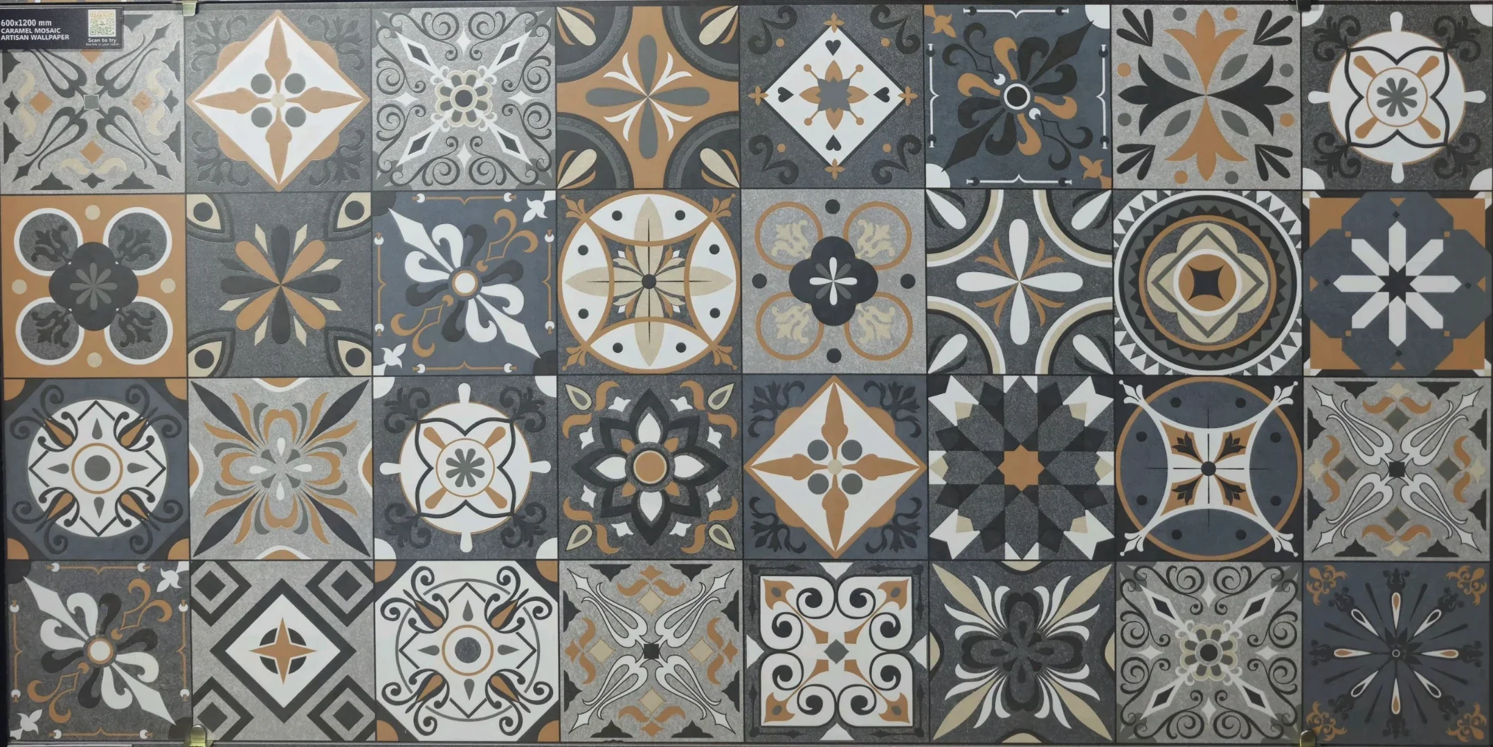 CARAMEL MOSAIC ARTISAN WALLPAPER  - thumb 3