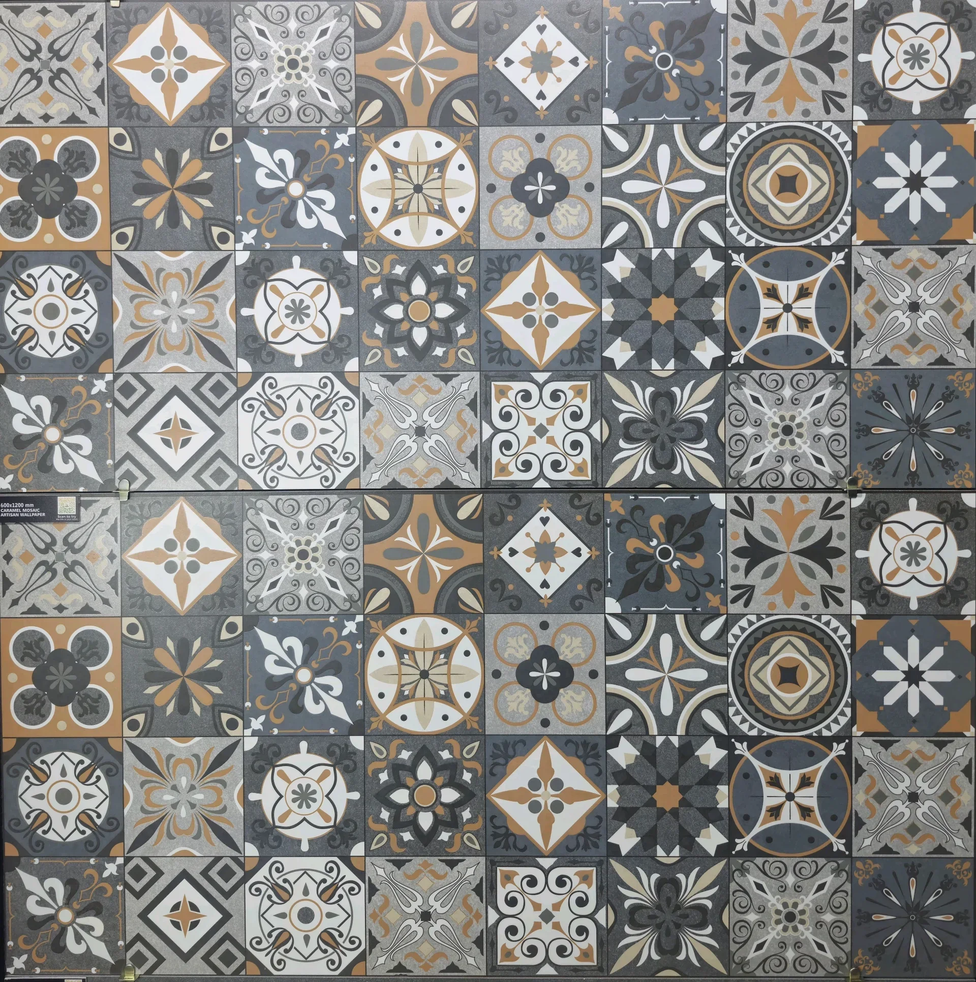 CARAMEL MOSAIC ARTISAN WALLPAPER  - thumb 5