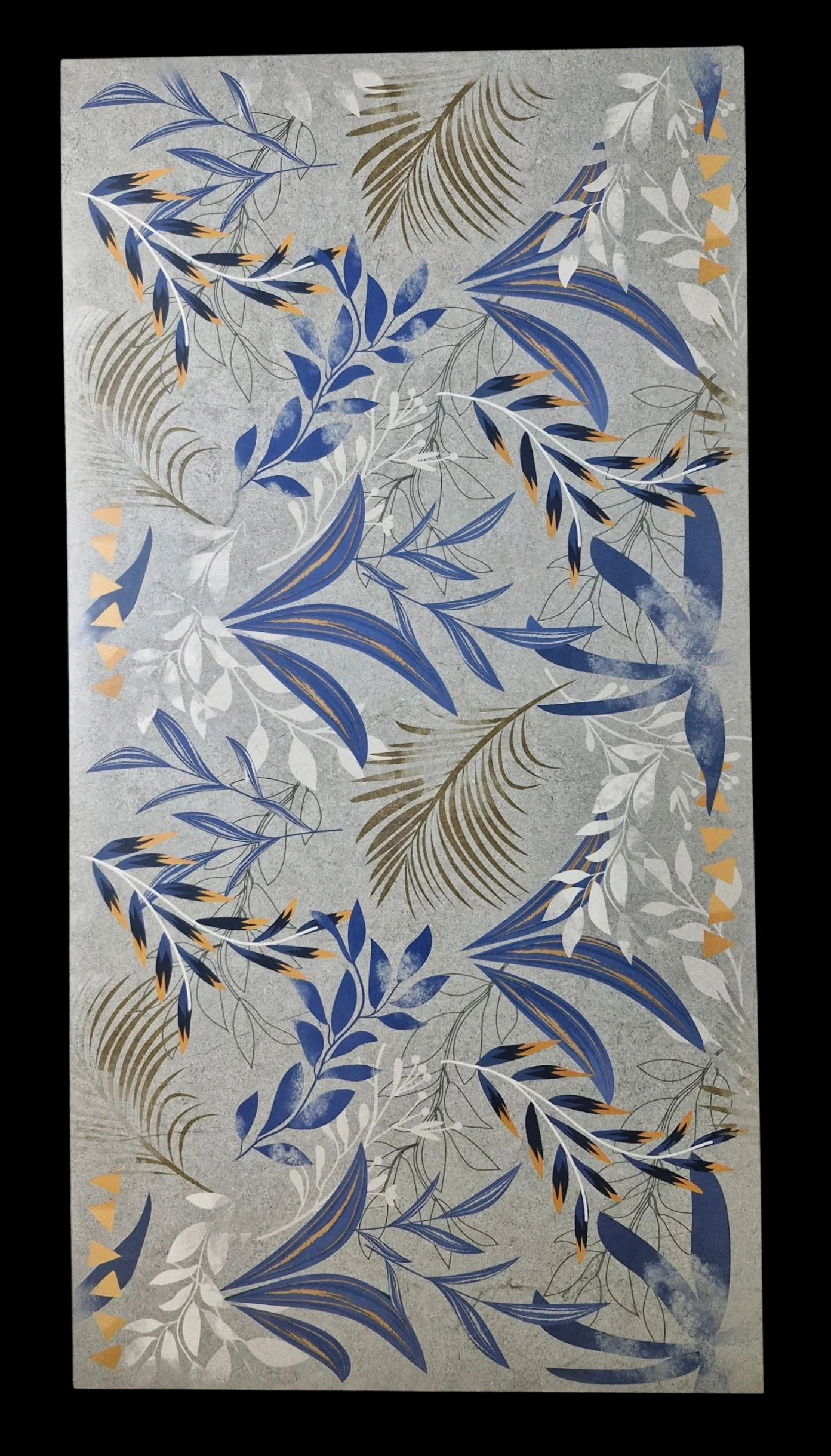 INDIGO LEAF STONE WALLPAPER  - thumb 1